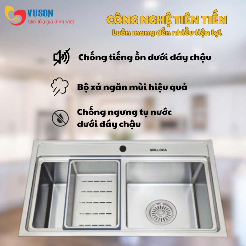 Chậu rửa chén Malloca MS 8812