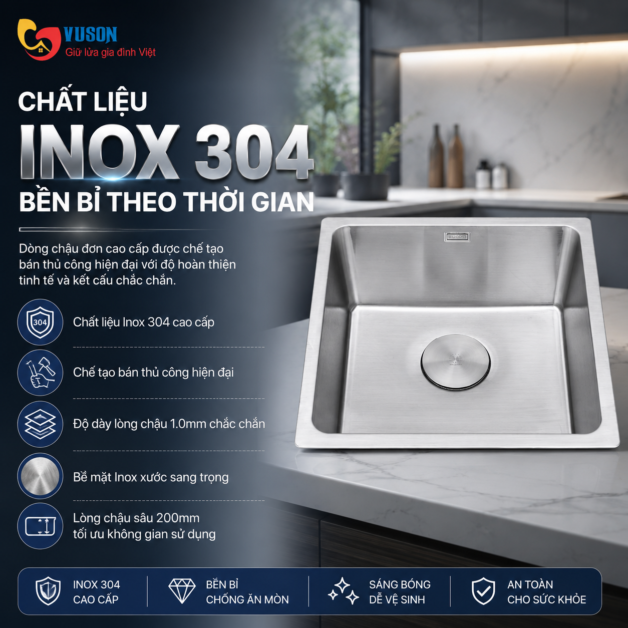 Chậu rửa bát Malloca MS6054
