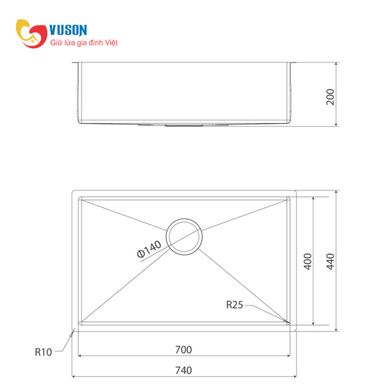 Chậu rửa bát Malloca MS6074