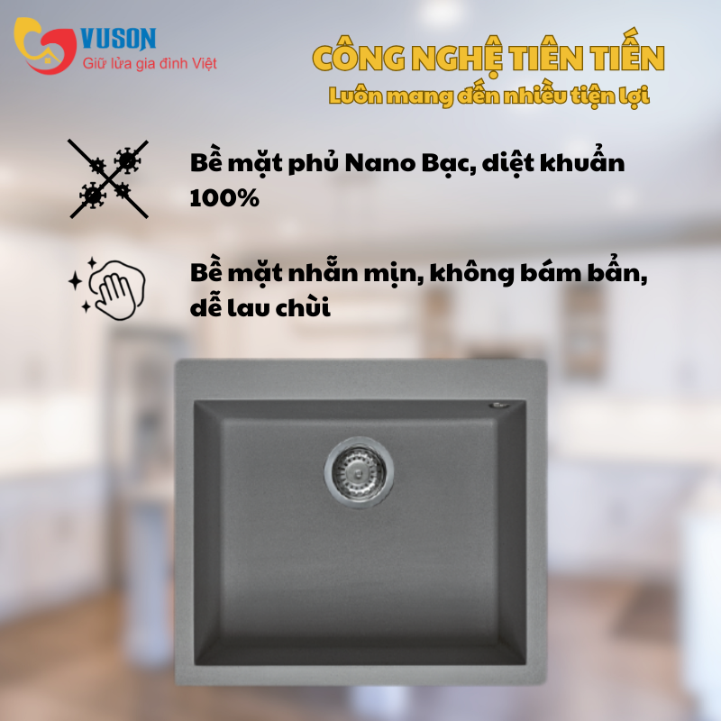 Chậu rửa bát đá Malloca TITANIUM K-10573