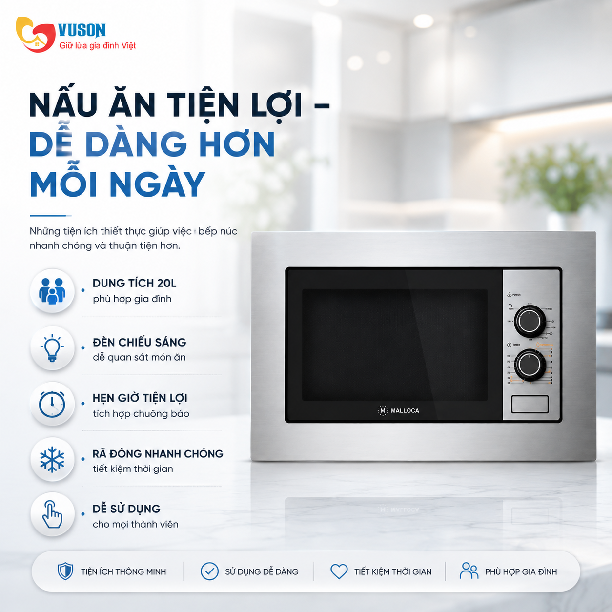Lò vi sóng Malloca MW820ECO