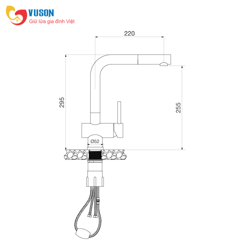 Vòi rửa bát Malloca K103BL