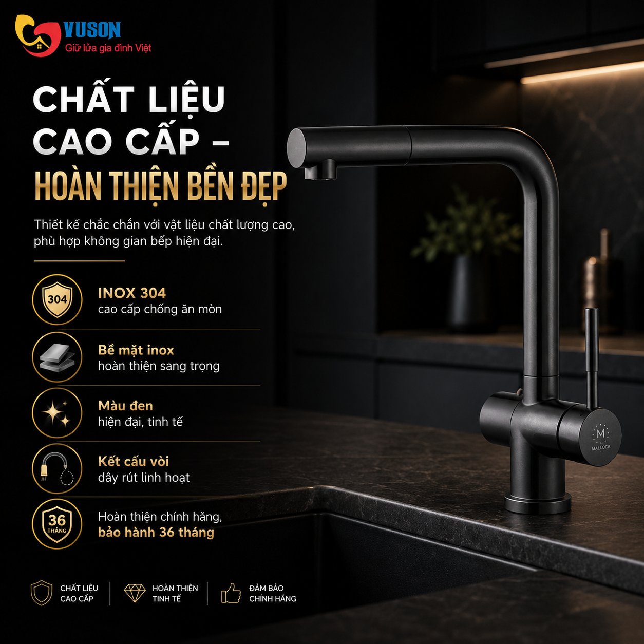 Vòi rửa bát Malloca K103BL