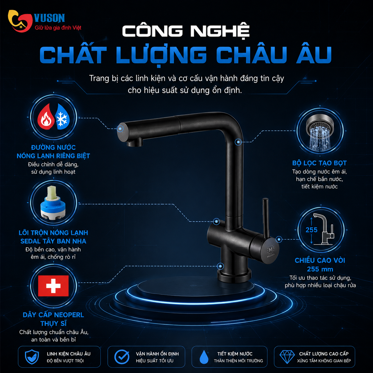 Vòi rửa bát Malloca K103BL