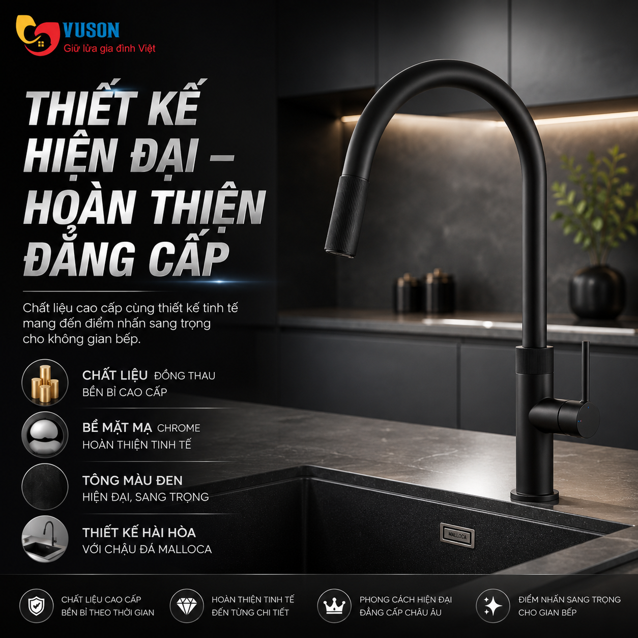 Vòi rửa bát Malloca K1090BM