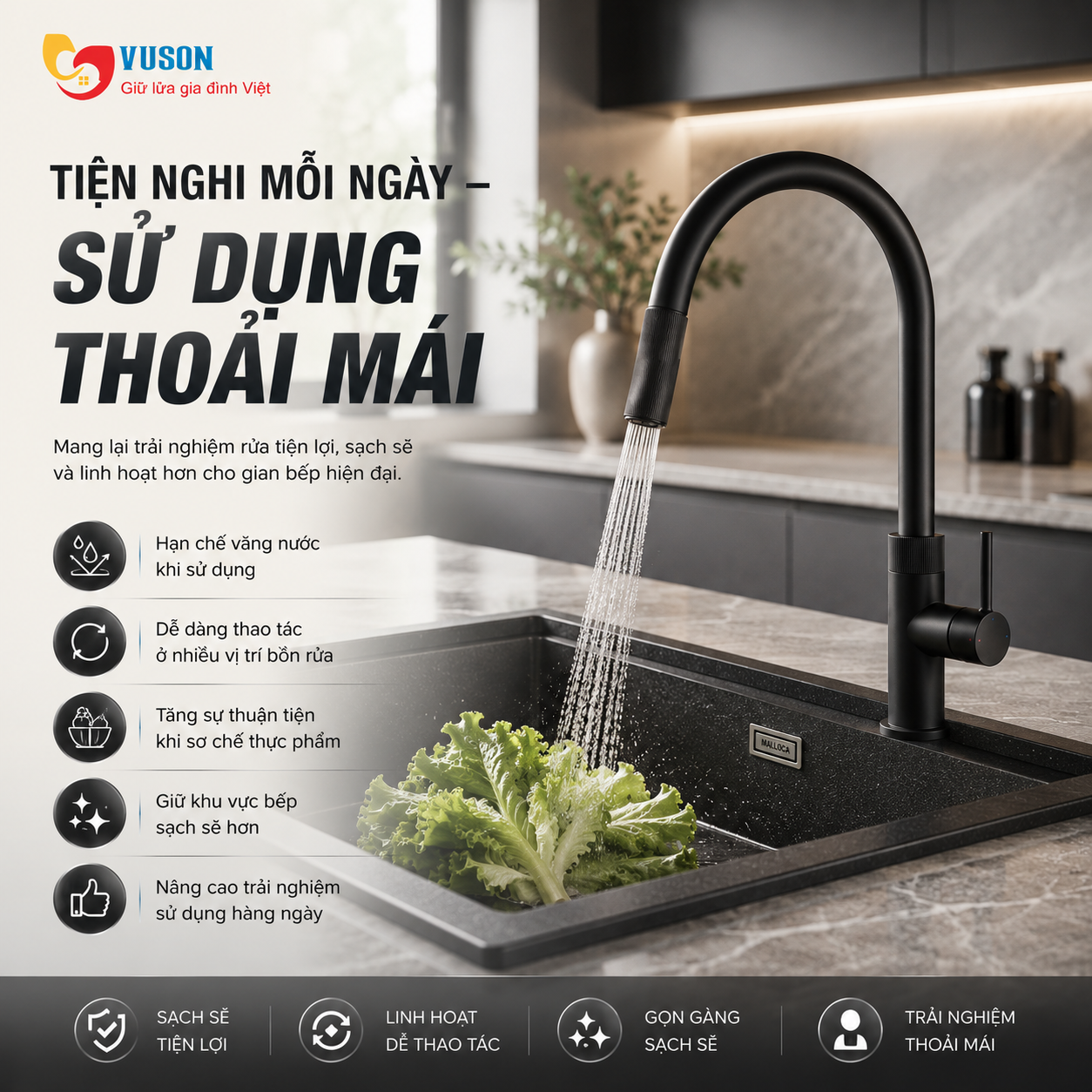 Vòi rửa bát Malloca K1090BM