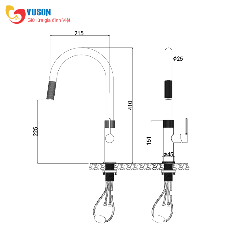 Vòi rửa bát Malloca K1090BS
