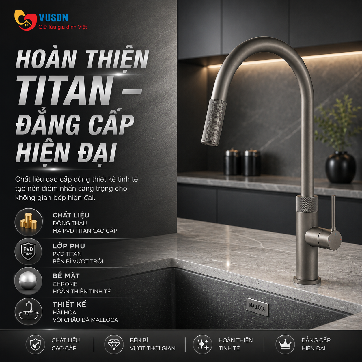 Vòi rửa bát Malloca K1090BS