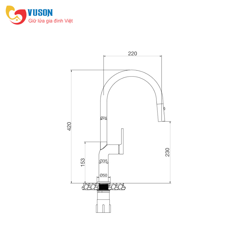 Vòi rửa bát Malloca K2203-CR