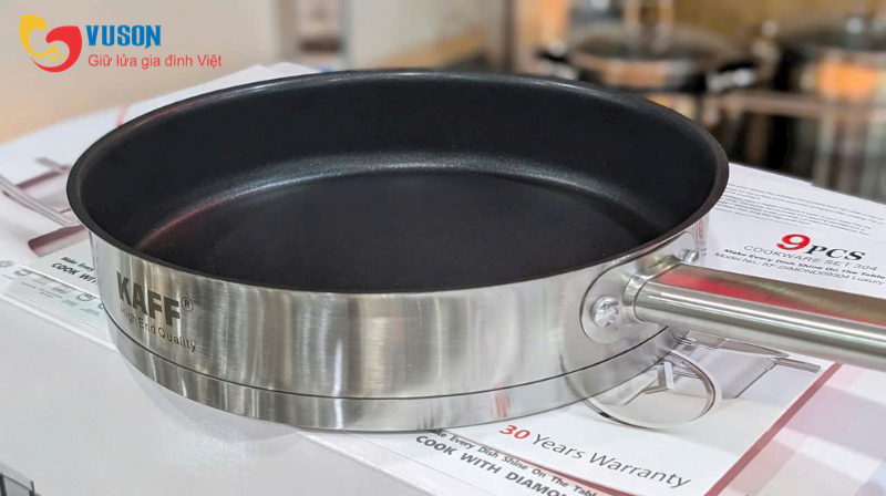 BỘ NỒI CHẢO INOX 9 MÓN Kaff KF - DIAMON09304 Luxury