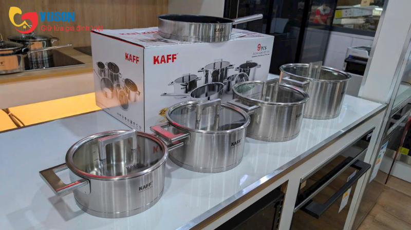 BỘ NỒI CHẢO INOX 9 MÓN Kaff KF - DIAMON09304 Luxury