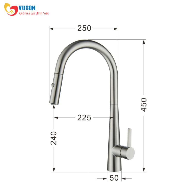 Vòi rửa bát NOBINOX WINTO NX501