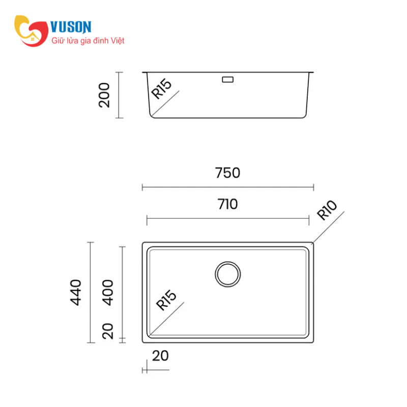 Chậu rửa bát NOBINOX TASCA ADRIA NT672