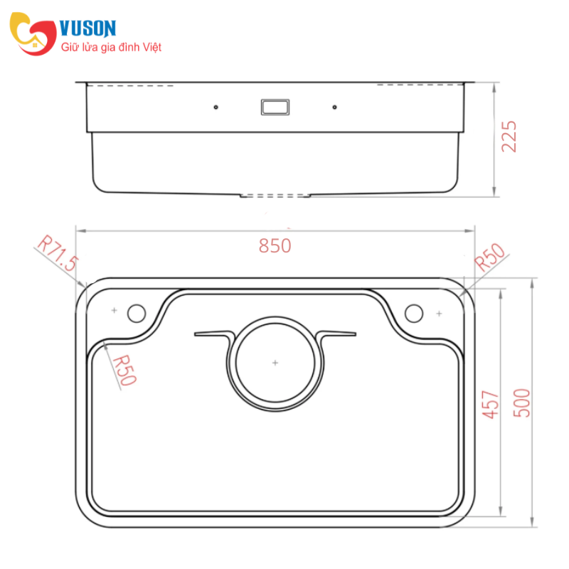 Chậu rửa bát NOBINOX ARVO B085