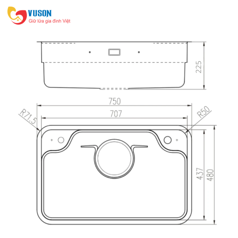 Chậu rửa bát NOBINOX ARVO B275