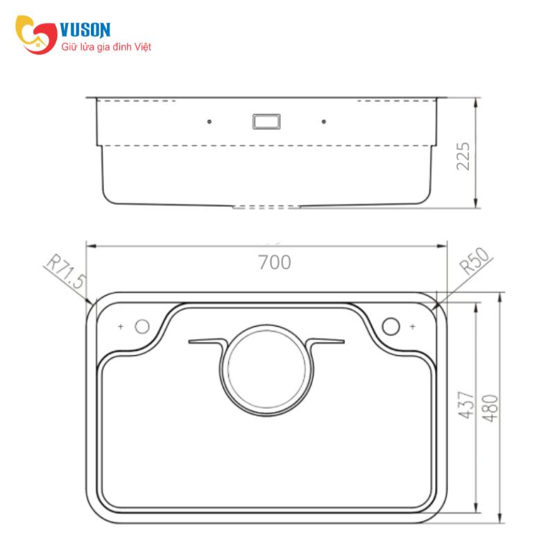 Chậu rửa bát NOBINOX ARVO B370