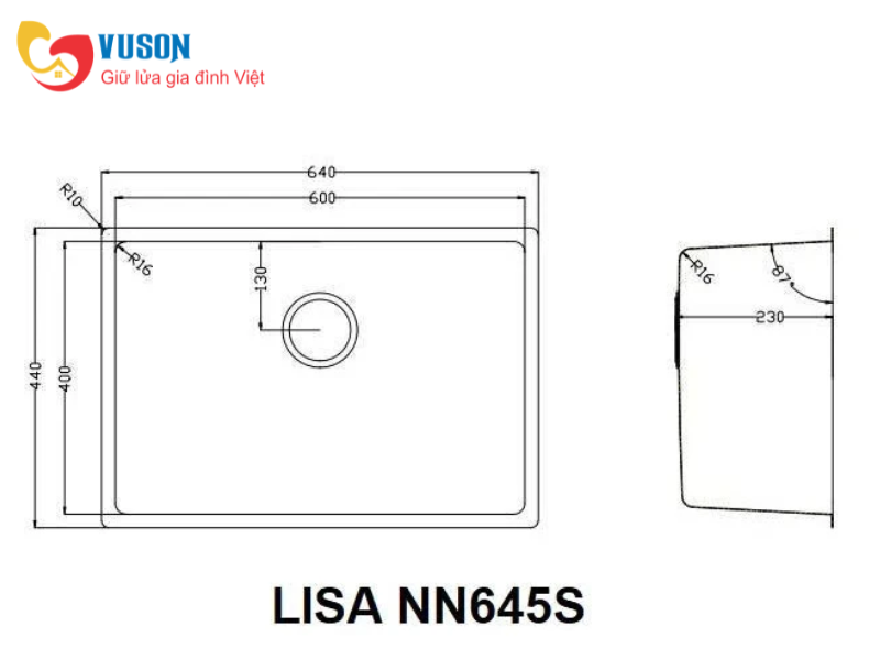 Chậu rửa bát NOBINOX LISA NN645S