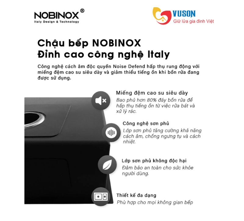 Chậu rửa bát NOBINOX LUMIA NJ507D