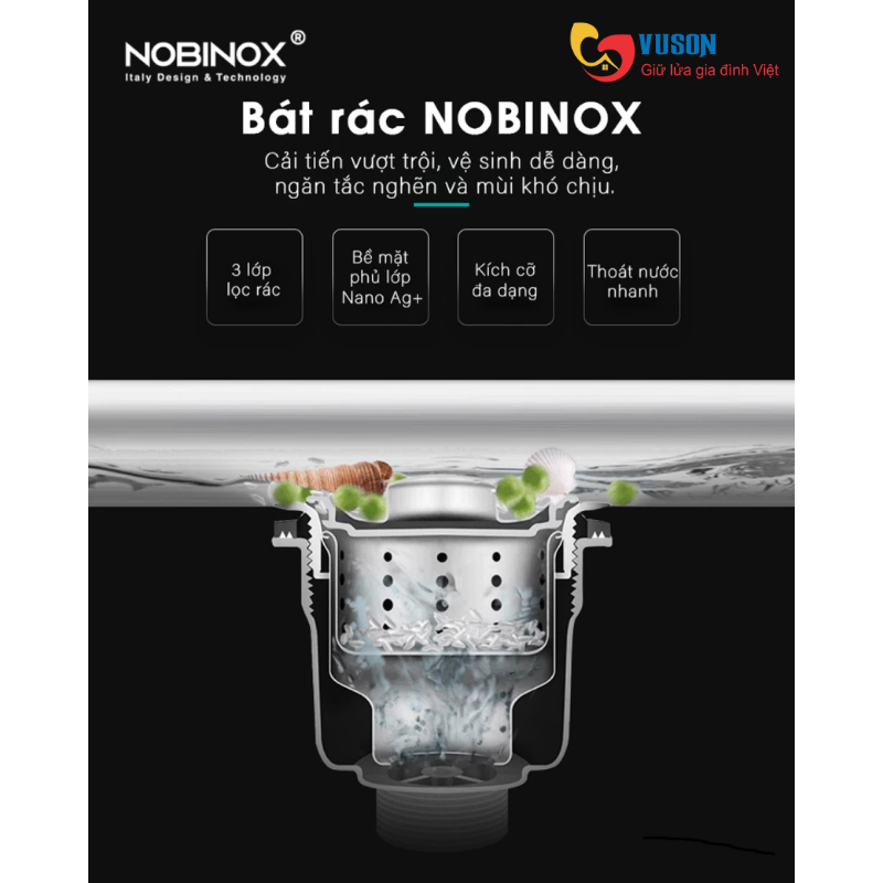 Chậu rửa bát NOBINOX LUMIA NJ510B