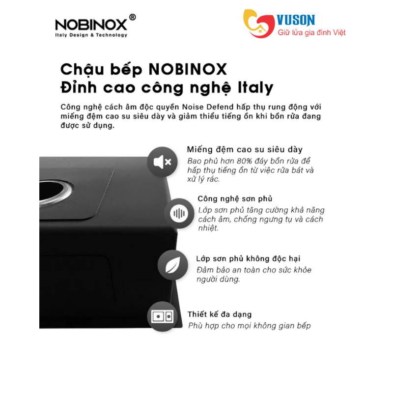 Chậu rửa bát NOBINOX LUMIA NJ522