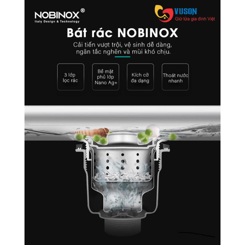 Chậu rửa bát NOBINOX LUMIA NJ522