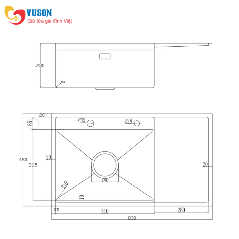 Chậu rửa bát NOBINOX LUMIA NJ558B