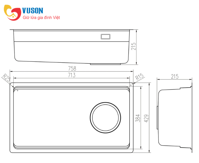 Chậu rửa bát NOBINOX LUMIA NX556
