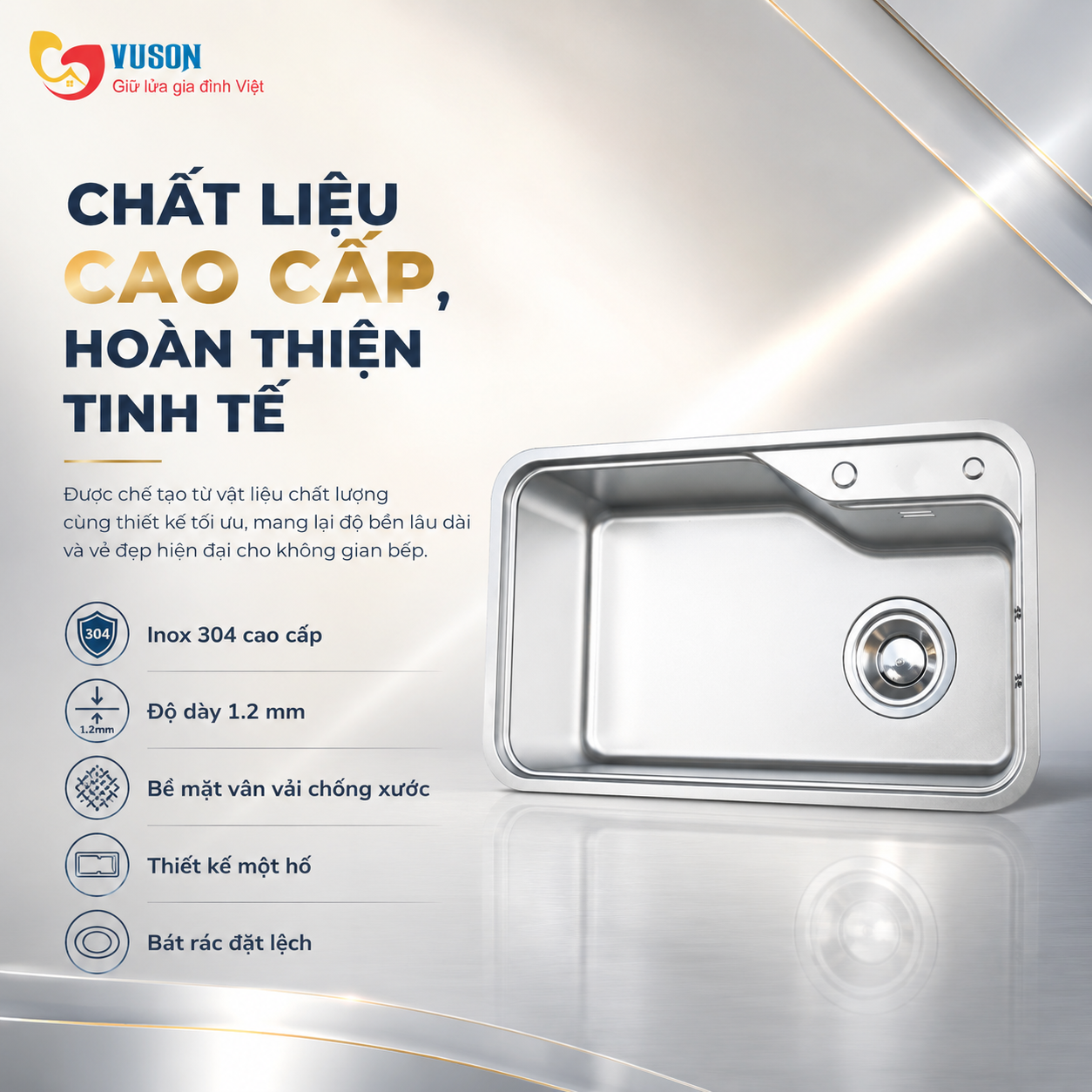 Chậu rửa bát NOBINOX MONO VA200