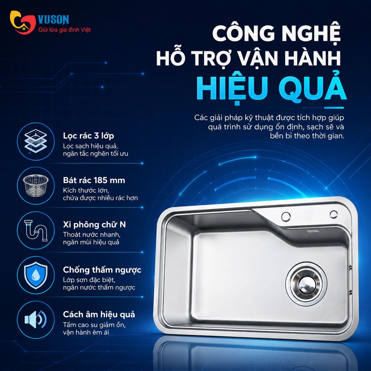 Chậu rửa bát NOBINOX MONO VA200