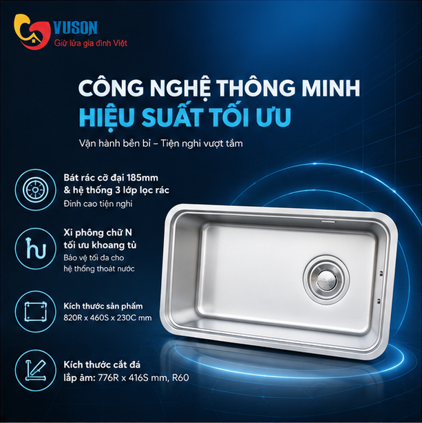 Chậu rửa bát NOBINOX MONO VA203M