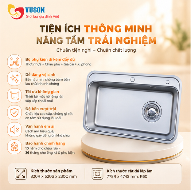 Chậu rửa bát NOBINOX MONO VA207