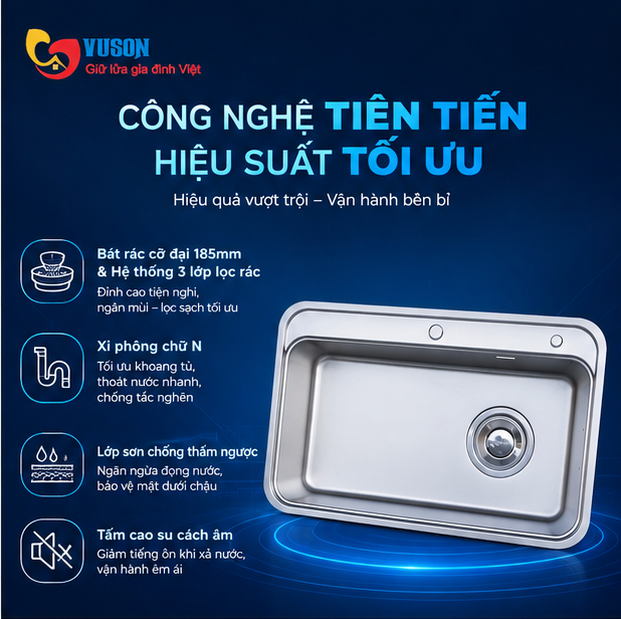 Chậu rửa bát NOBINOX MONO VA207
