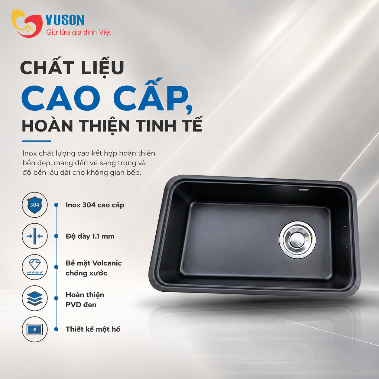 Chậu rửa bát NOBINOX NOVA A284B