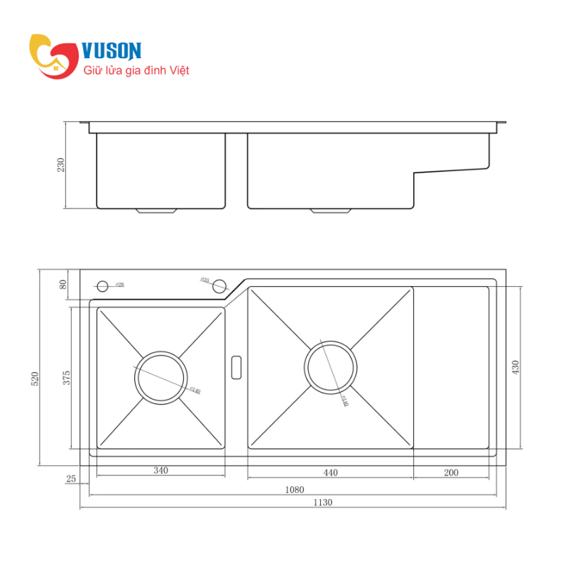 Chậu rửa bát NOBINOX RAZIA NJ575