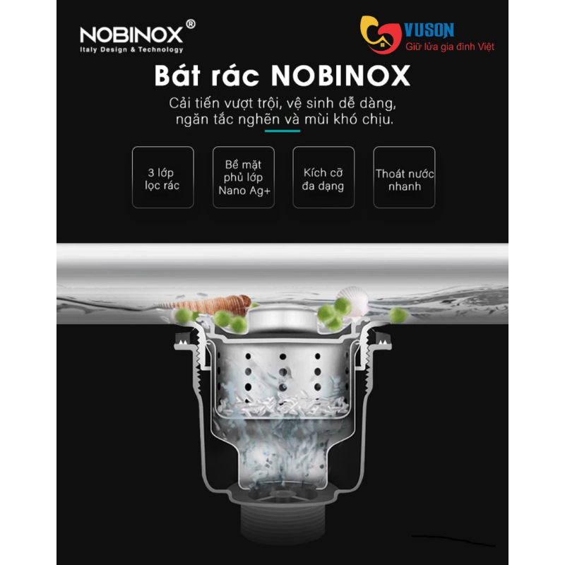 Chậu rửa bát NOBINOX RAZIA NJ575
