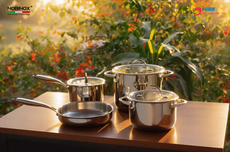Bộ nồi chảo quánh NOBINOX GUN NX500