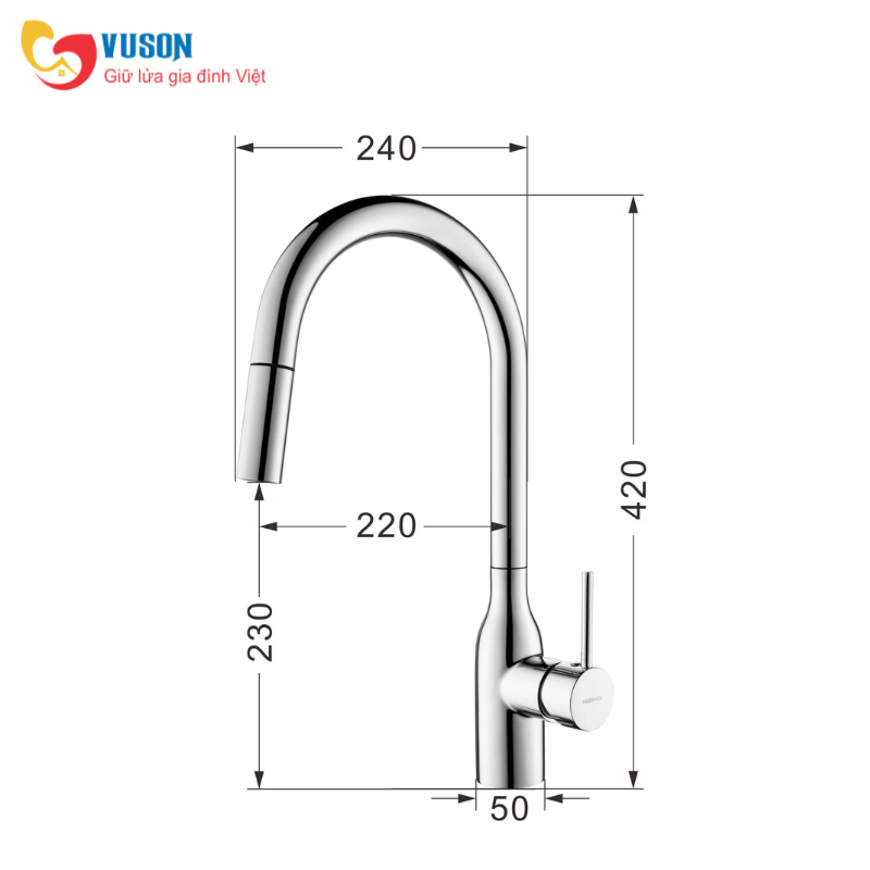 Vòi rửa bát NOBINOX AQUA NX661B