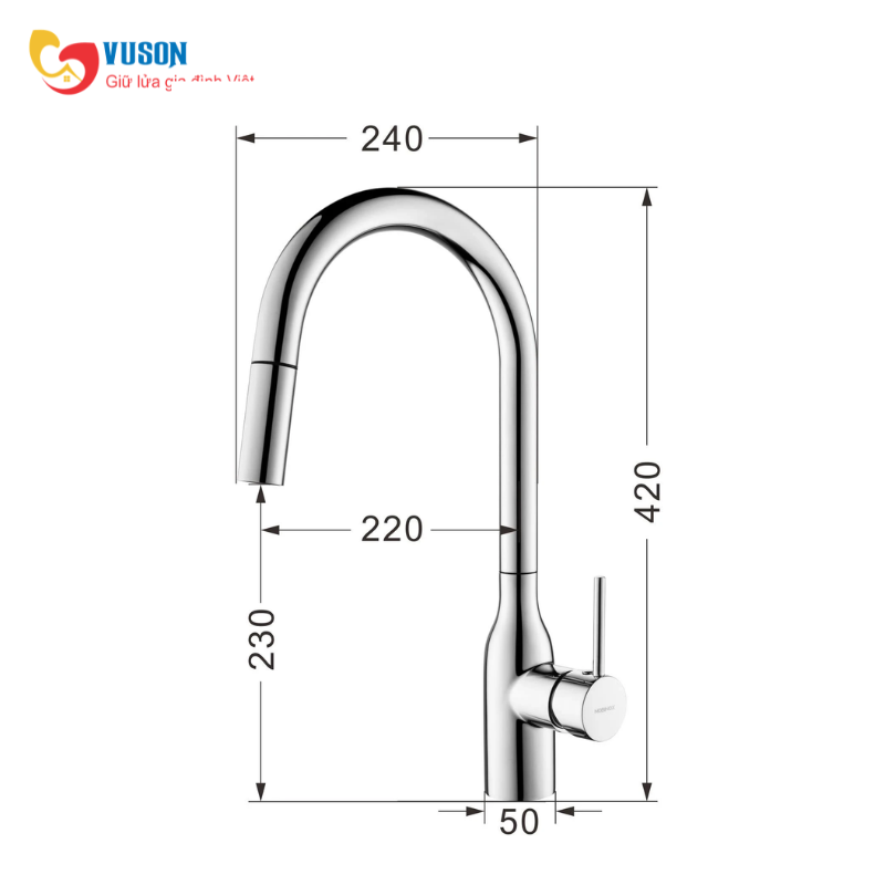 Vòi rửa bát NOBINOX AQUA NX662T