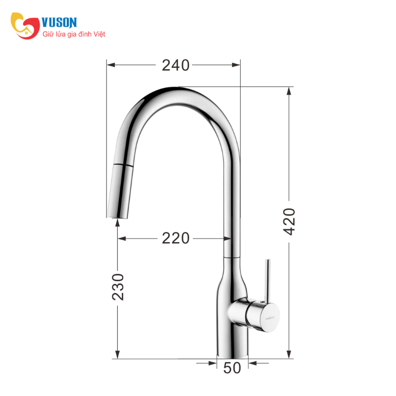 Vòi rửa bát NOBINOX AQUA NX664D