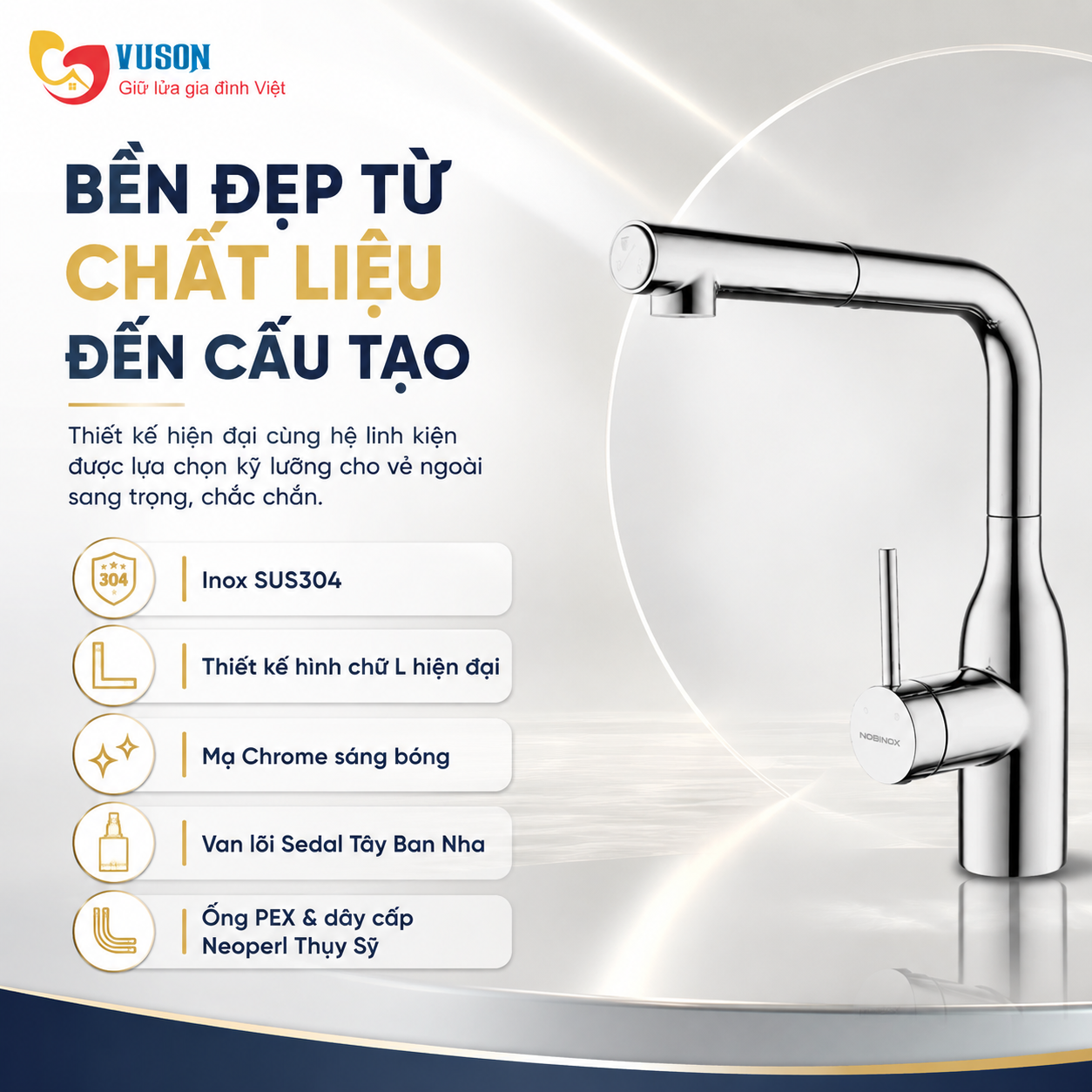 Vòi rửa bát NOBINOX AQUA VX568