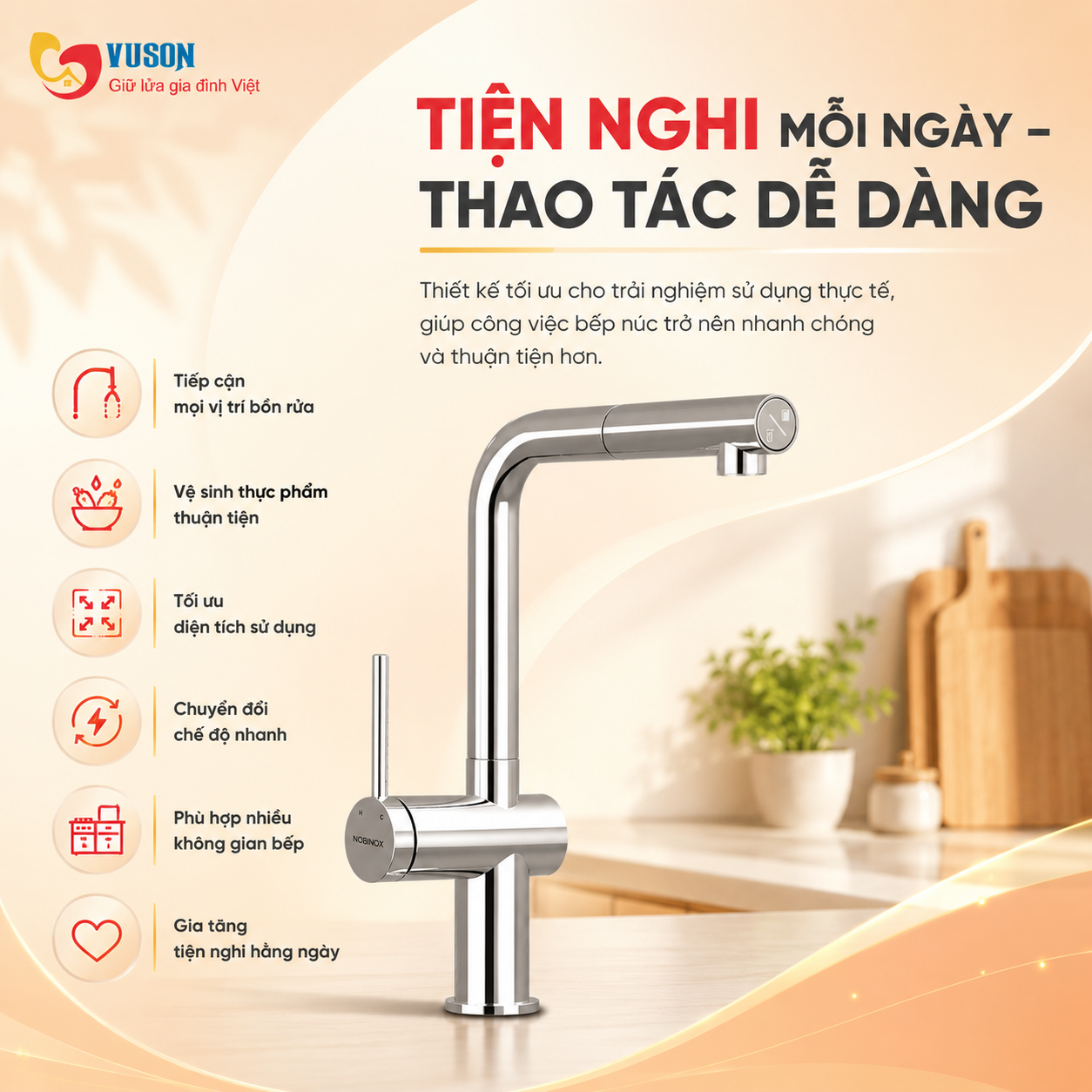 Vòi rửa bát NOBINOX BIANCO NX601