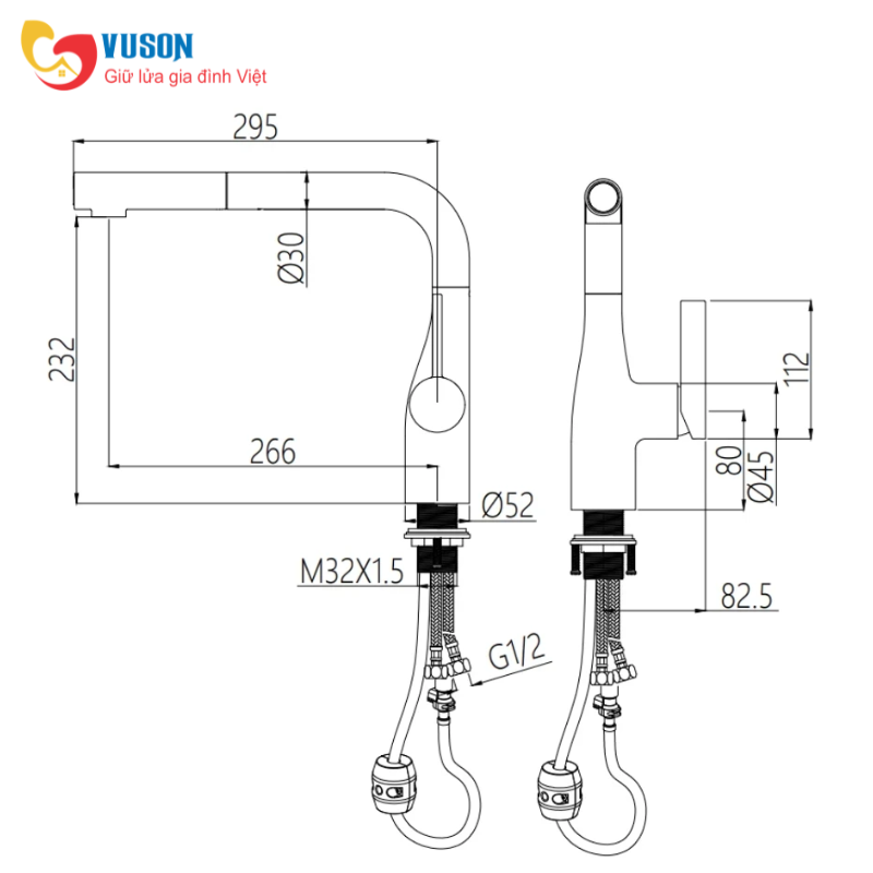Vòi rửa bát NOBINOX JAPA NX996