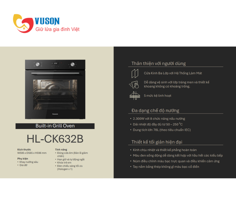Lò nướng Panasonic HL-CK632B