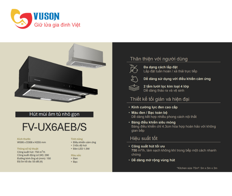 Máy hút mùi Panasonic FV-UX6AES