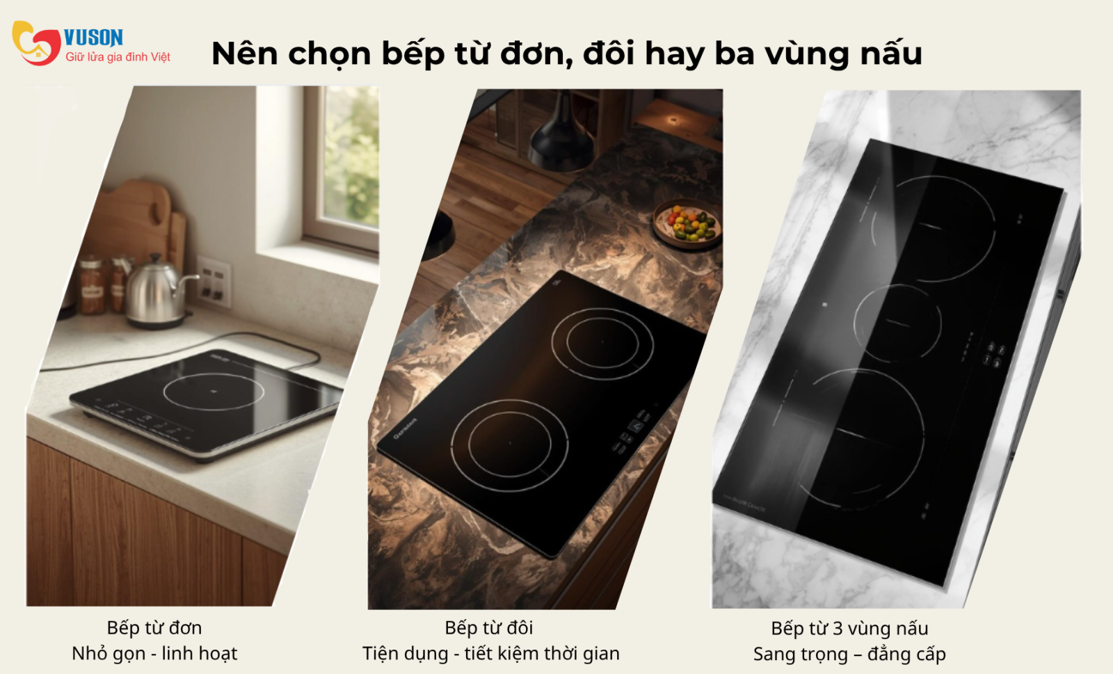 Cách chọn bếp từ phù hợp với gia đình hiện đại: Nên chọn bếp đơn, đôi hay ba vùng nấu?