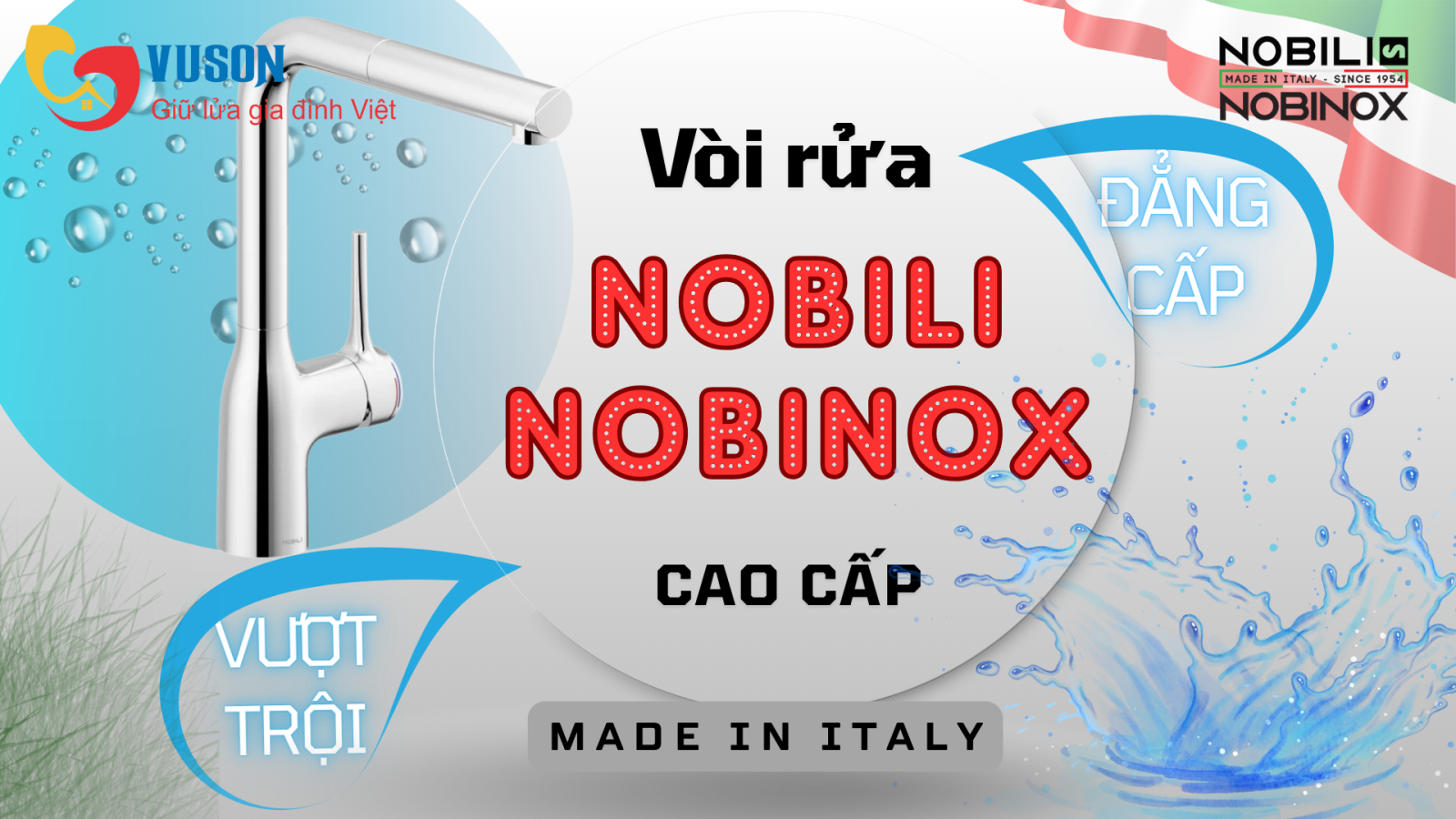 Vòi rửa bát Nobili-Nobinox – Biểu tượng sang trọng và bền bỉ từ Ý