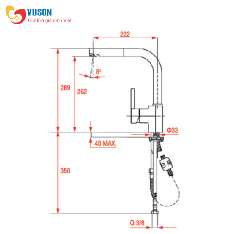 Vòi rửa Teka ARK 938