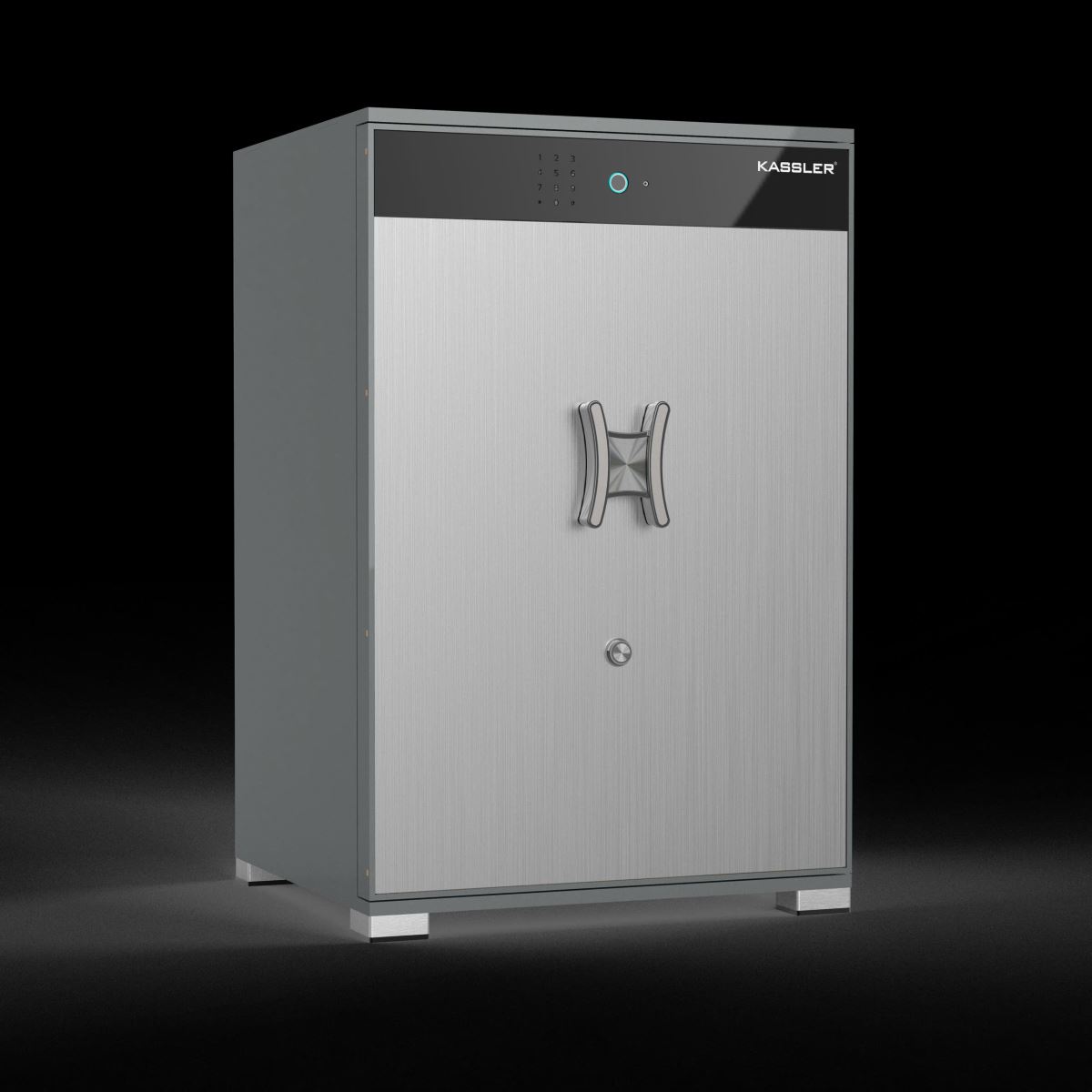 Két sắt vân tay Kassler KL-75LS7 màu xám xanh