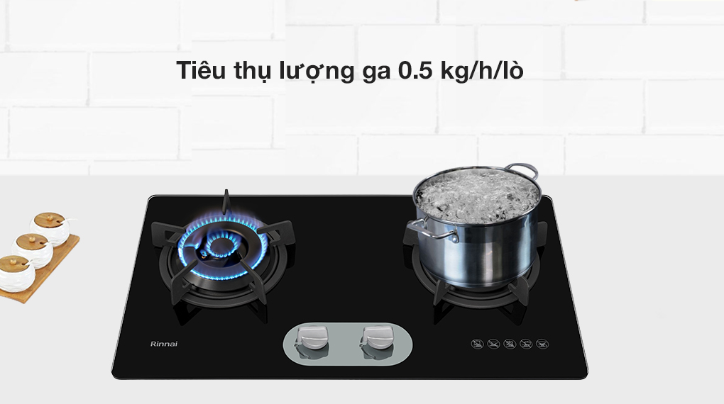 Lượng ga tiêu thụ - Bếp ga âm Rinnai RVB-220G(BG)