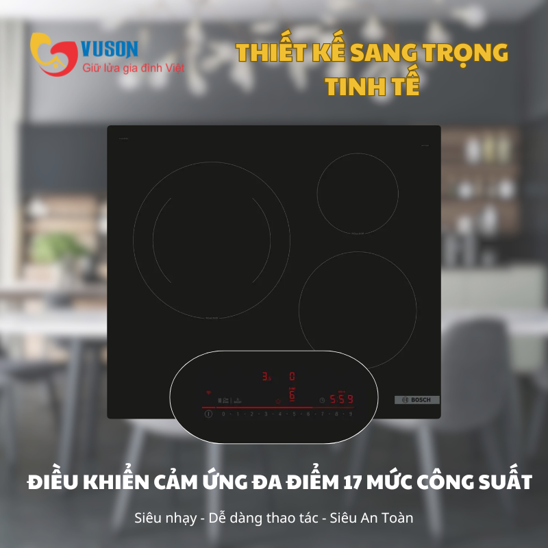 Bếp từ 3 vùng nấu Bosch PIJ61RHB1E 7400W Series 6 Model 2025